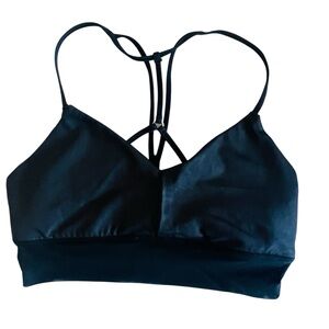 Alo Women's Black Strappy Bralette Sports  Bra